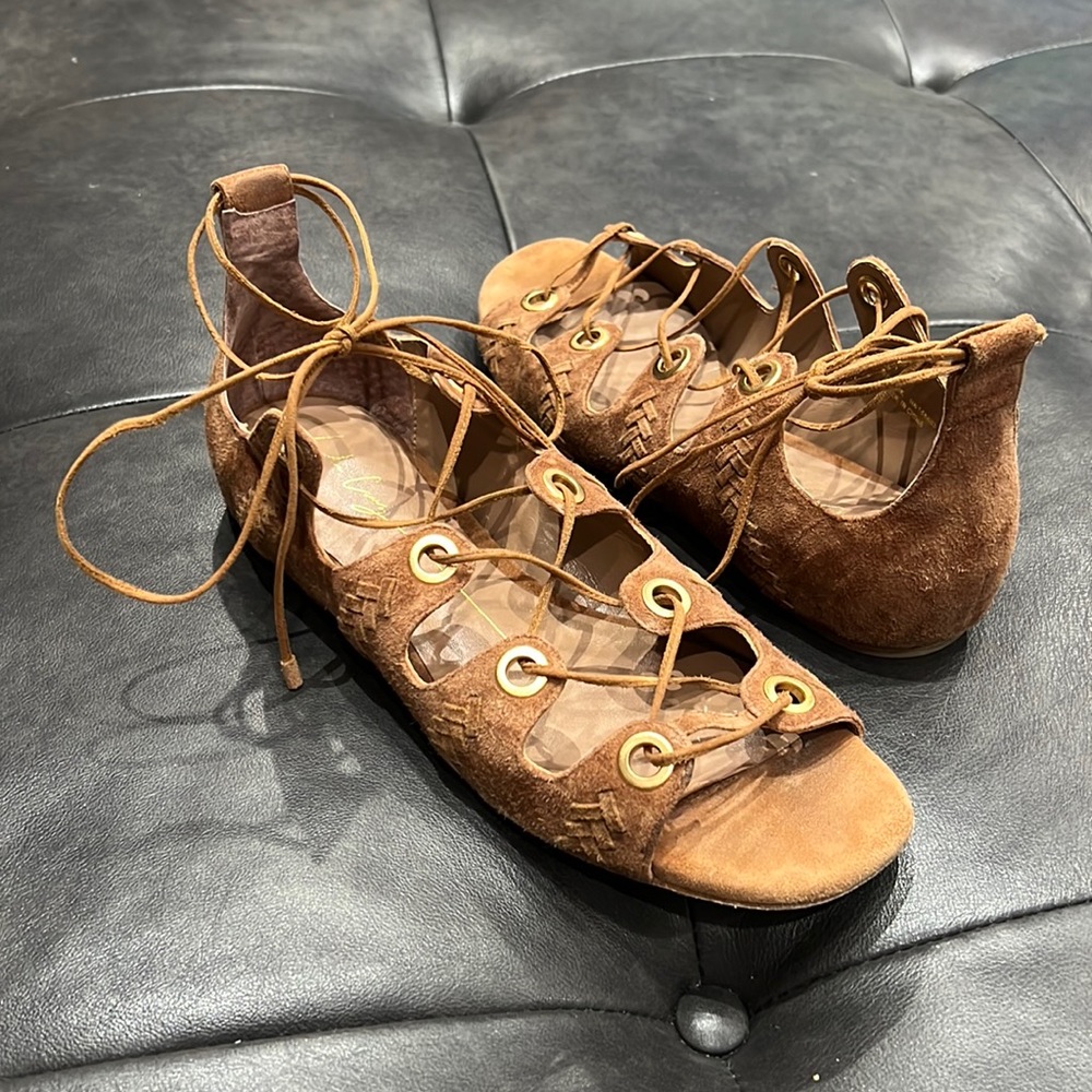 Lola Cruz Brown suede gladiator sandals Size 39